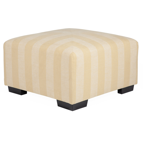 Product photograph of Braymer Square Stripe Fabric Ottoman In Yellow from Furniture in Fashion