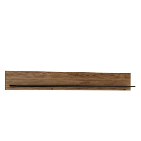 Photo of Brecon wooden small wall shelf in walnut and black