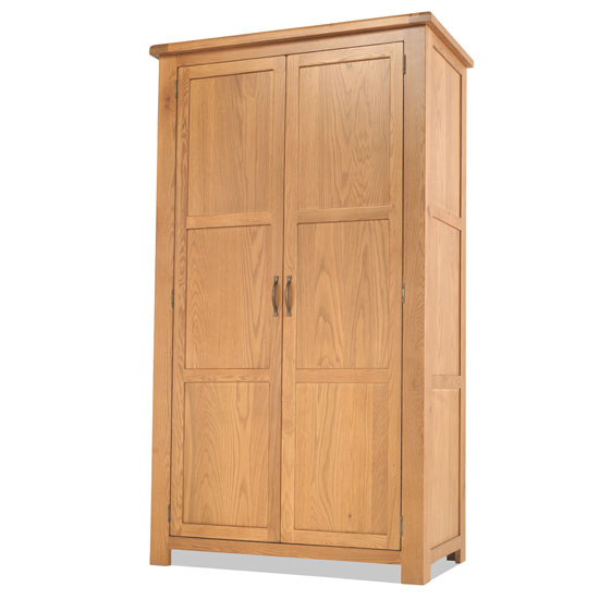 Product photograph of Brendan Wooden Double Door Wardrobe In Crafted Solid Oak from Furniture in Fashion