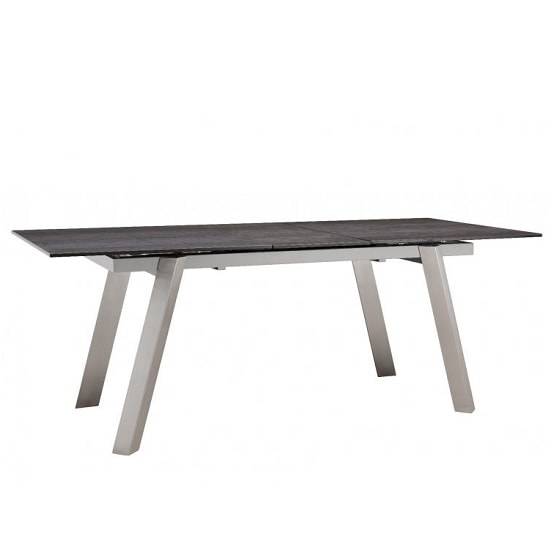 View Alsager glass extending dining table in grey ceramic