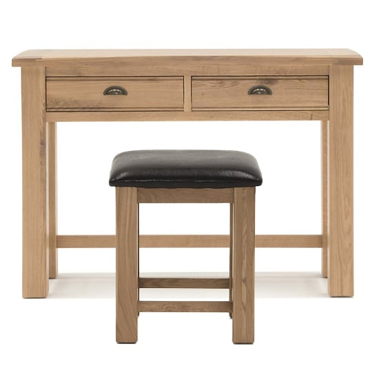 View Brex wooden dressing table with stool in natural