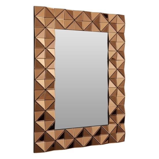 Photo of Brice rectangular wall bedroom mirror in copper frame