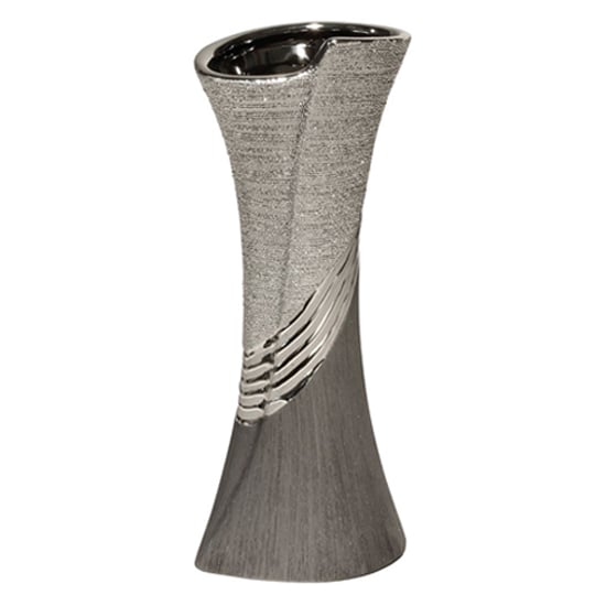 Photo of Bridgetown ceramic large decorative vase in grey and silver