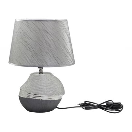 Product photograph of Bridgetown Ceramic Table Lamp In Silver from Furniture in Fashion