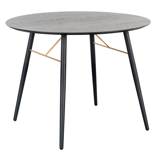 Product photograph of Brogan Round Wooden Dining Table In Black And Copper from Furniture in Fashion