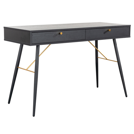 Product photograph of Brogan Wooden Console Table With 2 Drawers In Black And Copper from Furniture in Fashion
