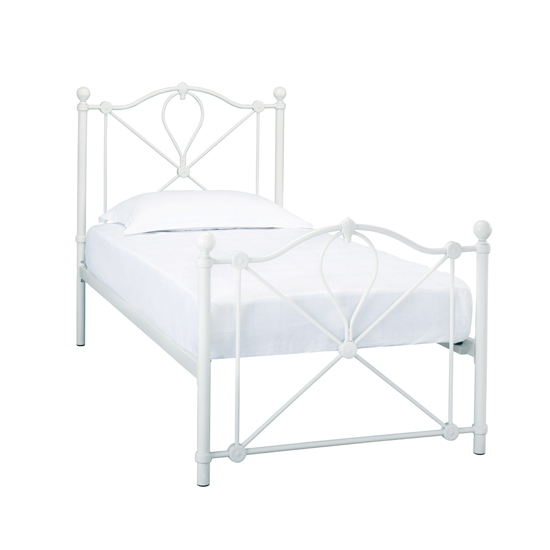 Bronte Metal Single Bed In White | Furniture in Fashion