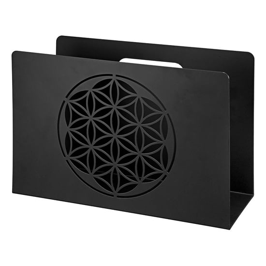 Product photograph of Brooklyn Metal Flower Of Life Magazine Rack In Black from Furniture in Fashion