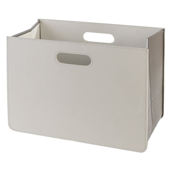 Product photograph of Brooklyn Synthetic Leather Magazine Rack In White from Furniture in Fashion