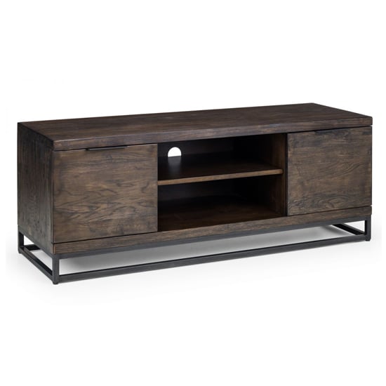 Product photograph of Barras Wooden Tv Stand With 2 Doors In Dark Oak from Furniture in Fashion