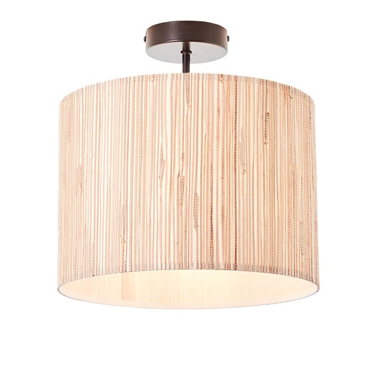 Brooks Semi Flush Seagrass Drum Shade Ceiling Light In Natural ...