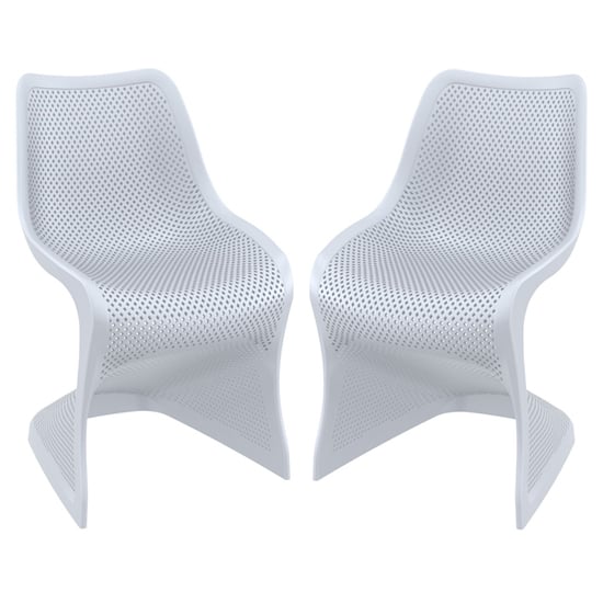 Read more about Brora outdoor silver grey stackable dining chairs in pair