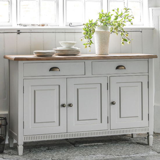 Product photograph of Brunet Wooden Sideboard With 3 Doors And 2 Drawers In Taupe from Furniture in Fashion