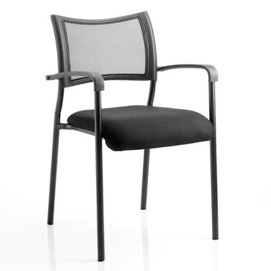 Read more about Brunswick black frame office visitor chair in black with arms