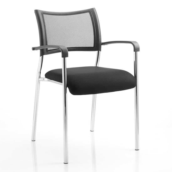 Read more about Brunswick chrome frame office visitor chair in black with arms