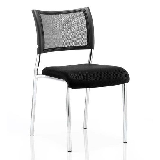 Product photograph of Brunswick Chrome Frame Office Visitor Chair In Black No Arms from Furniture in Fashion