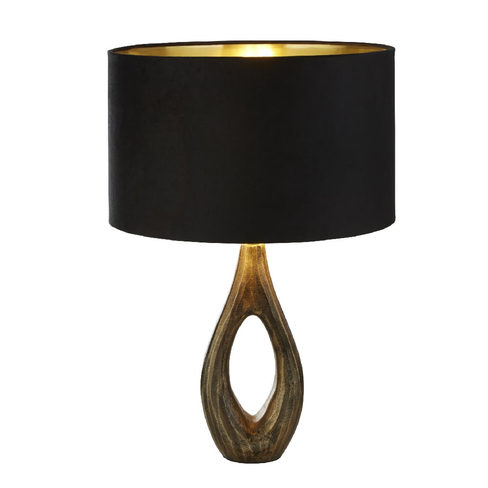 Product photograph of Bucklow Black Shade Lamp Table With Brass Base from Furniture in Fashion