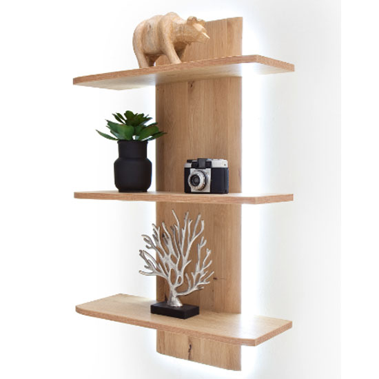 Buffalo Wooden Wall Shelving Unit In Planked Oak Furniture In Fashion