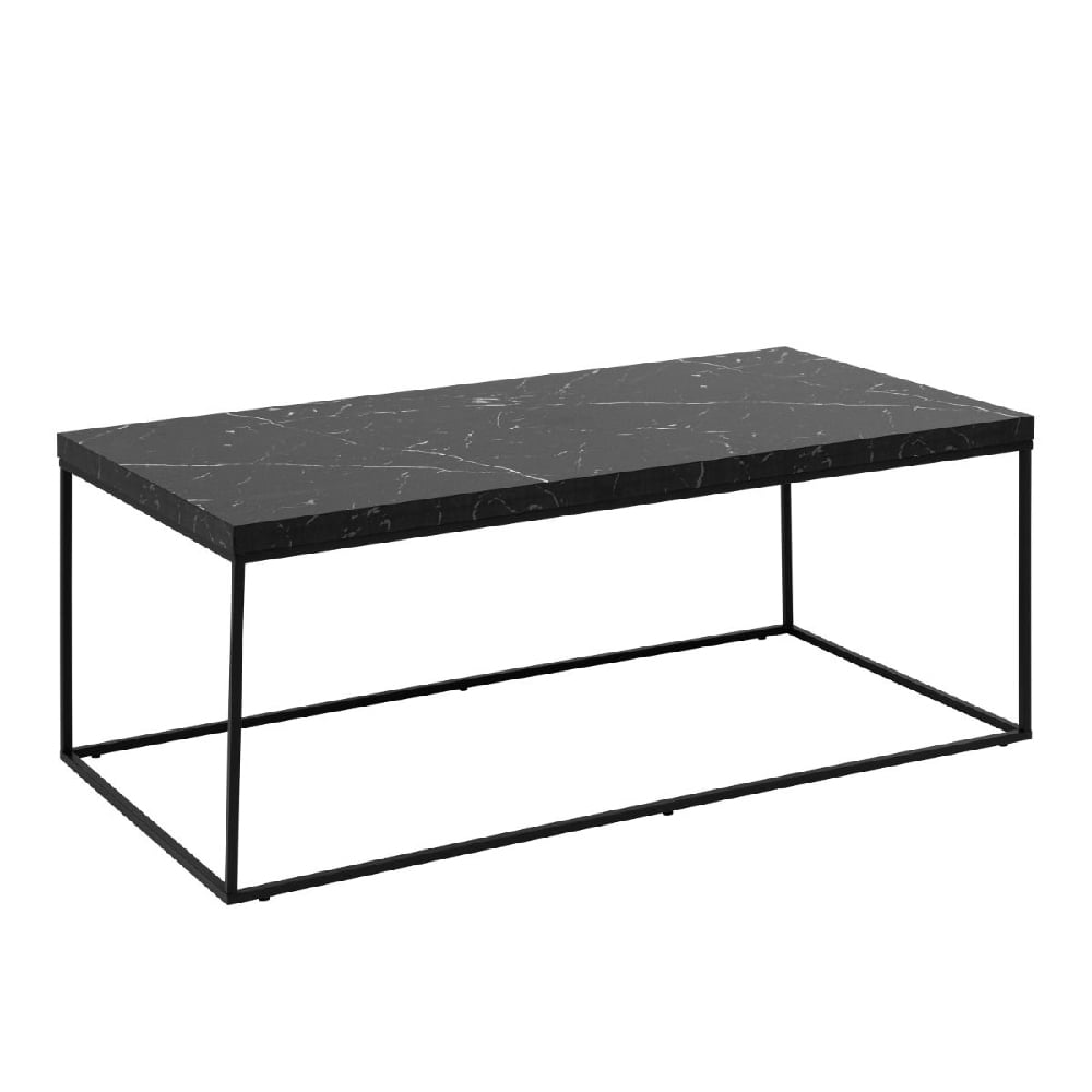 Product photograph of Burnaby Wooden Coffee Table Rectangular In Black Marble Effect from Furniture in Fashion