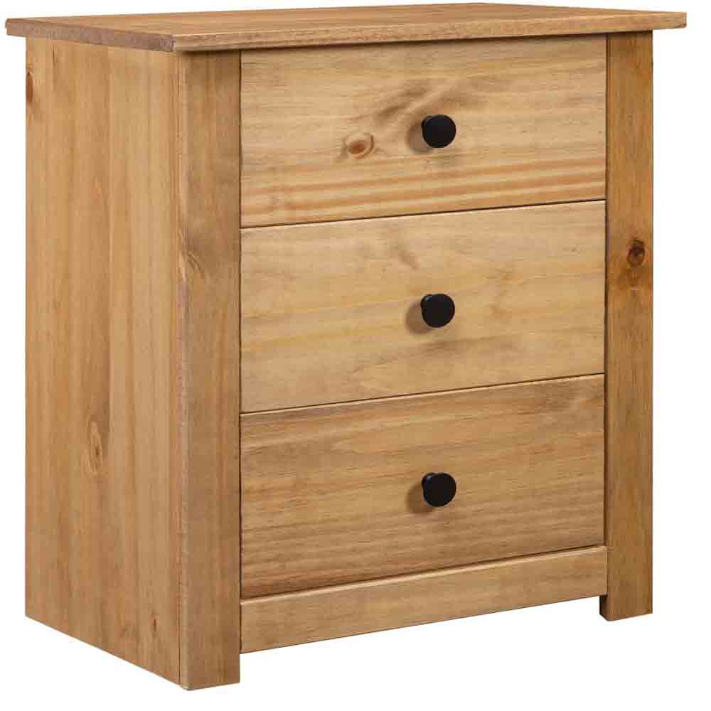 Product photograph of Bury Wooden Bedside Cabinet With 3 Drawers In Brown from Furniture in Fashion