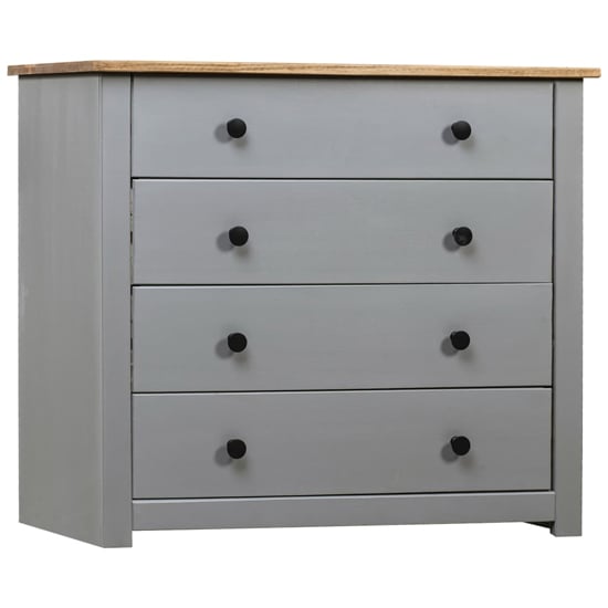 Product photograph of Bury Wooden Chest Of 4 Drawers In Grey And Brown from Furniture in Fashion