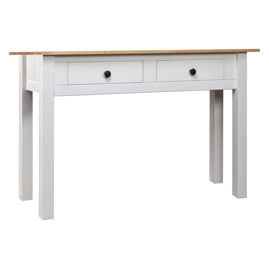 Product photograph of Bury Wooden Console Table With 2 Drawer In White And Brown from Furniture in Fashion