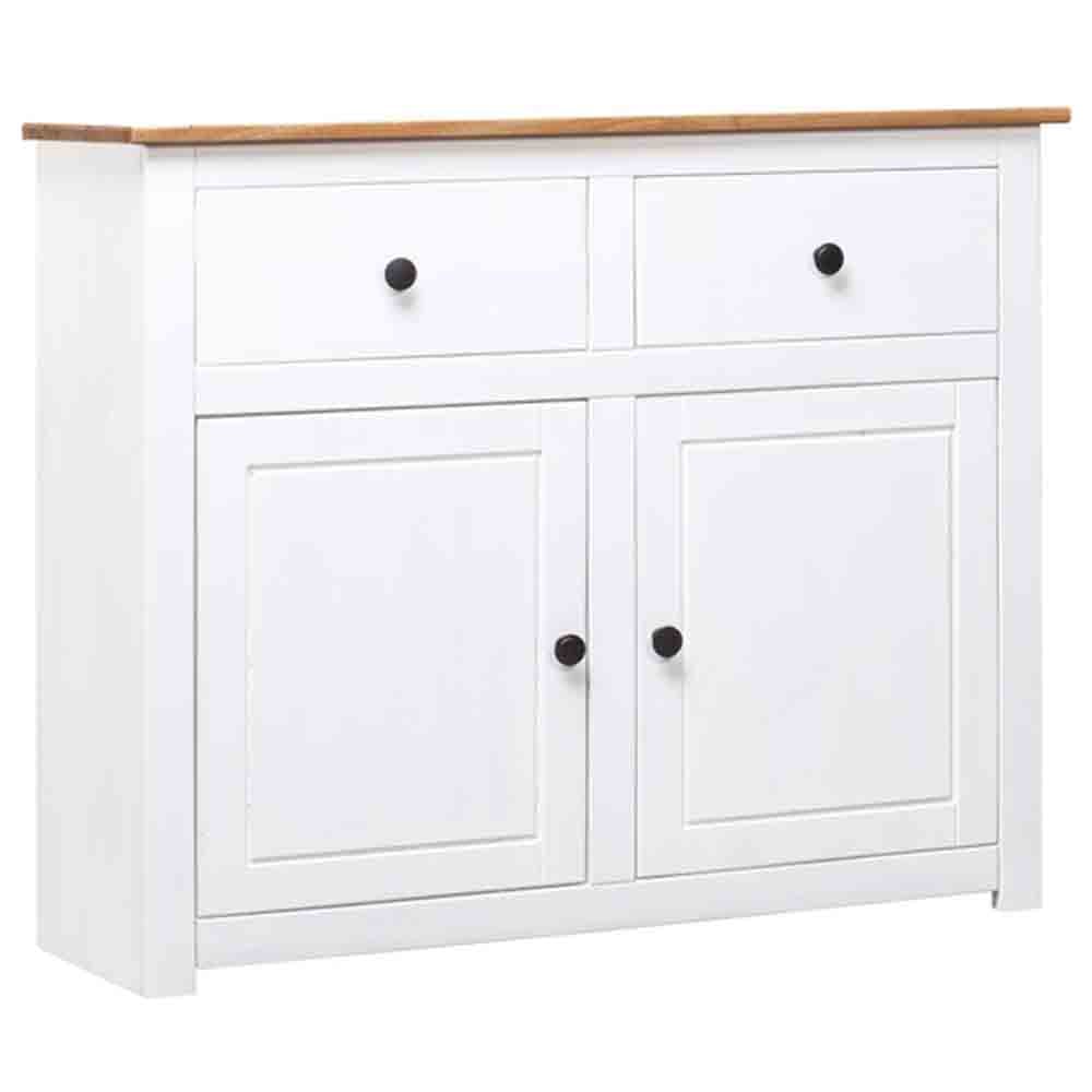 Product photograph of Bury Wooden Sideboard With 2 Doors 2 Drawers In White And Brown from Furniture in Fashion