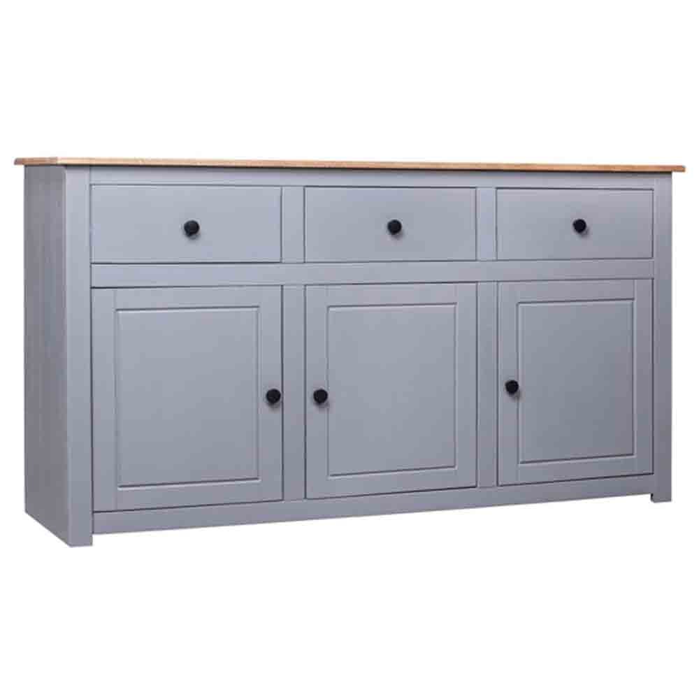 Product photograph of Bury Wooden Sideboard With 3 Doors 3 Drawers In Grey And Brown from Furniture in Fashion