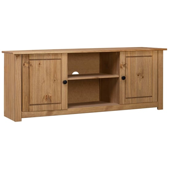 Product photograph of Bury Wooden Tv Stand With 2 Doors In Brown from Furniture in Fashion