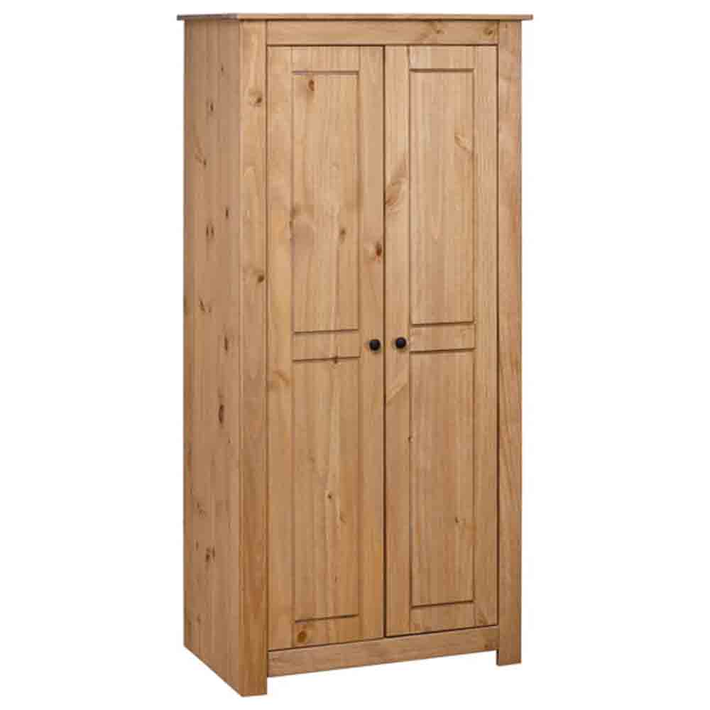 Product photograph of Bury Wooden Wardrobe With 2 Doors In Brown from Furniture in Fashion