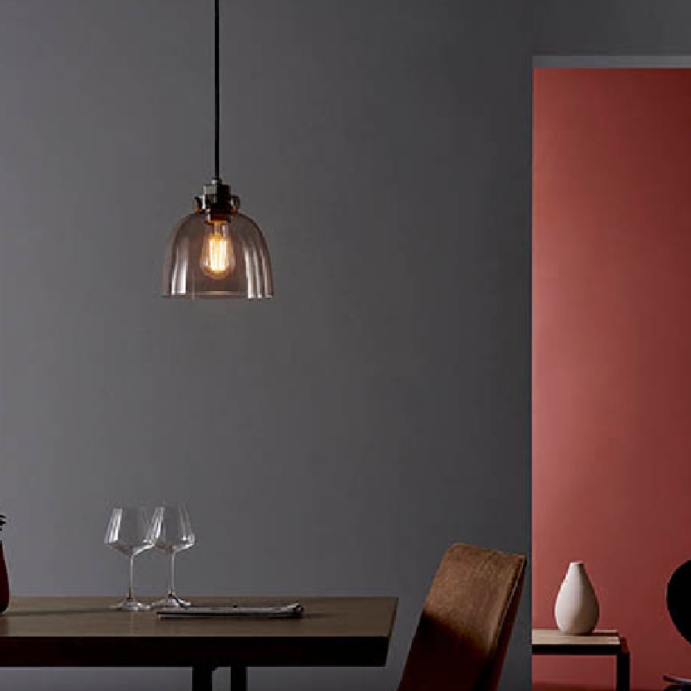 Product photograph of Butte Tinted Glass Shade Ceiling Light In Smoked Grey from Furniture in Fashion