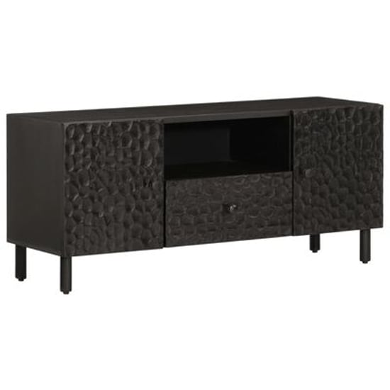 Product photograph of Buxton Wooden Tv Stand With 2 Doors 1 Drawer In Black from Furniture in Fashion