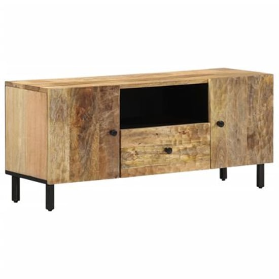 Product photograph of Buxton Wooden Tv Stand With 2 Doors 1 Drawer In Natural from Furniture in Fashion