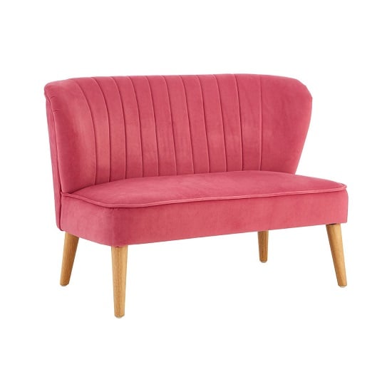 Product photograph of Cabane Kids Upholstered Velvet 2 Seater Sofa In Pink from Furniture in Fashion
