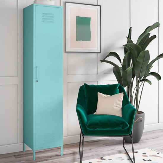 Photo of Caches metal locker storage cabinet with 1 door in spearmint