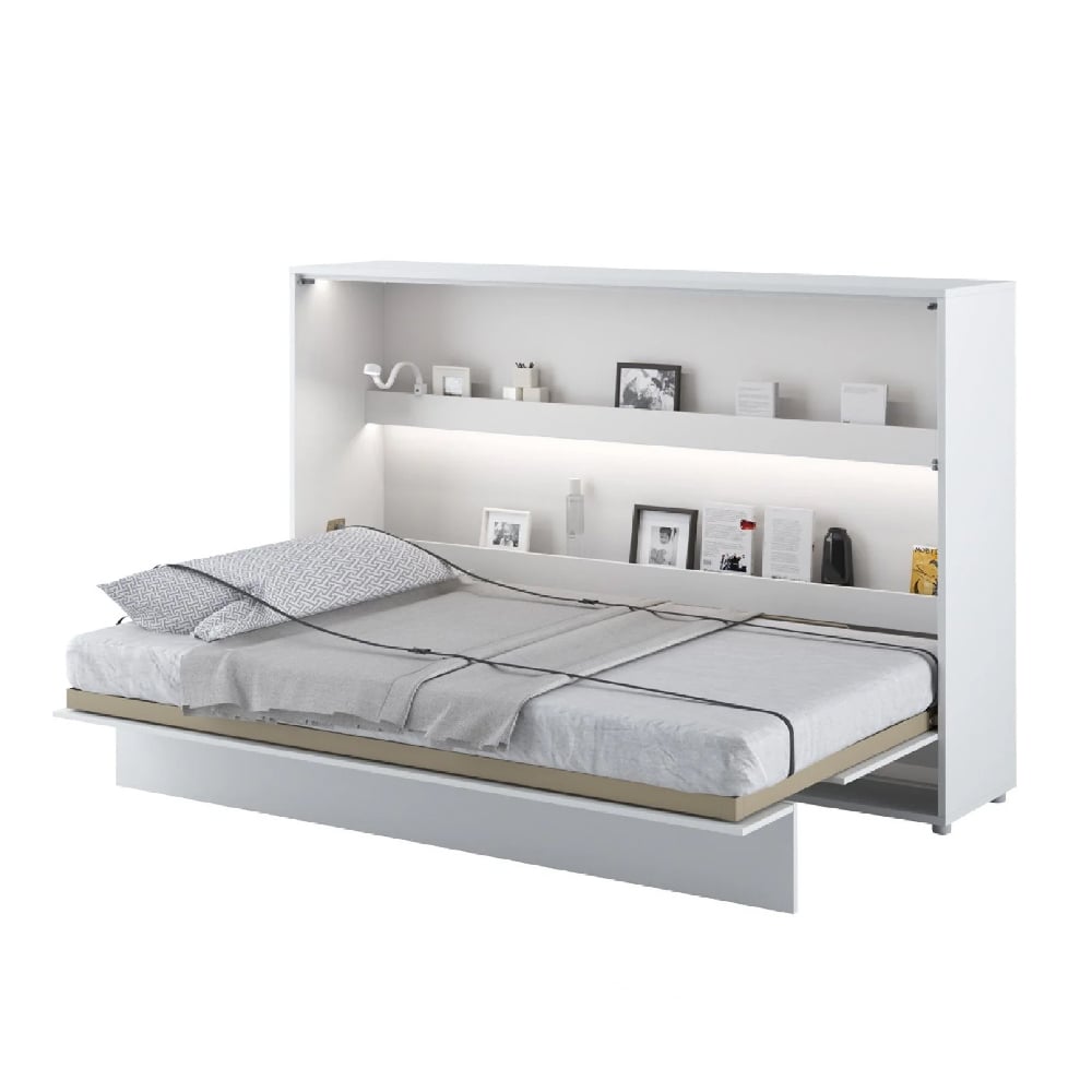 Read more about Cadillac horizontal wall high gloss small double bed in white