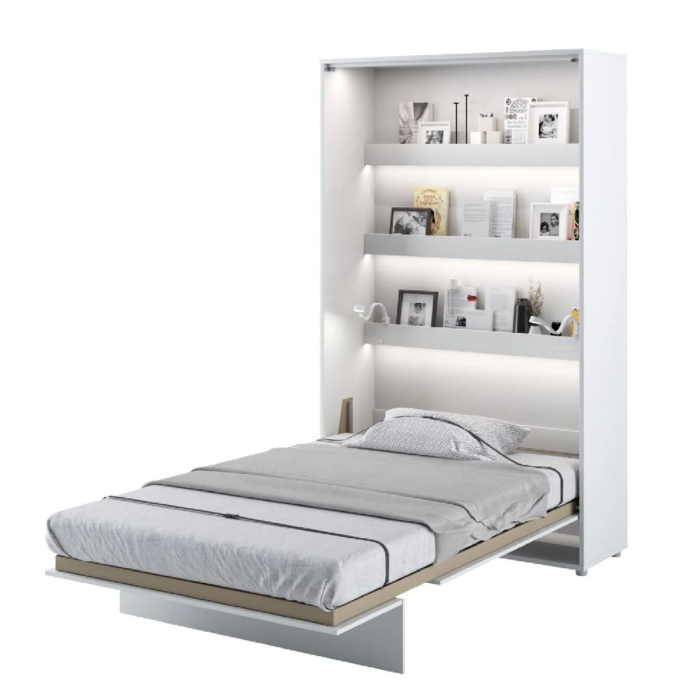 cadillac vertical wall high gloss small double bed in white