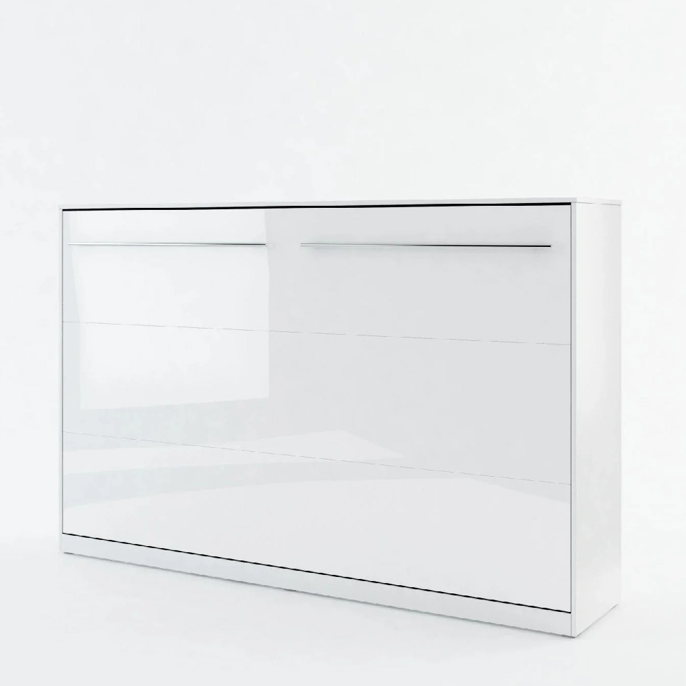 Read more about Cadott high gloss horizontal wall small double bed in white