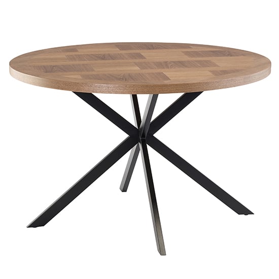 Product photograph of Cadott Wooden Dining Table Round In Medium Oak Veneer from Furniture in Fashion