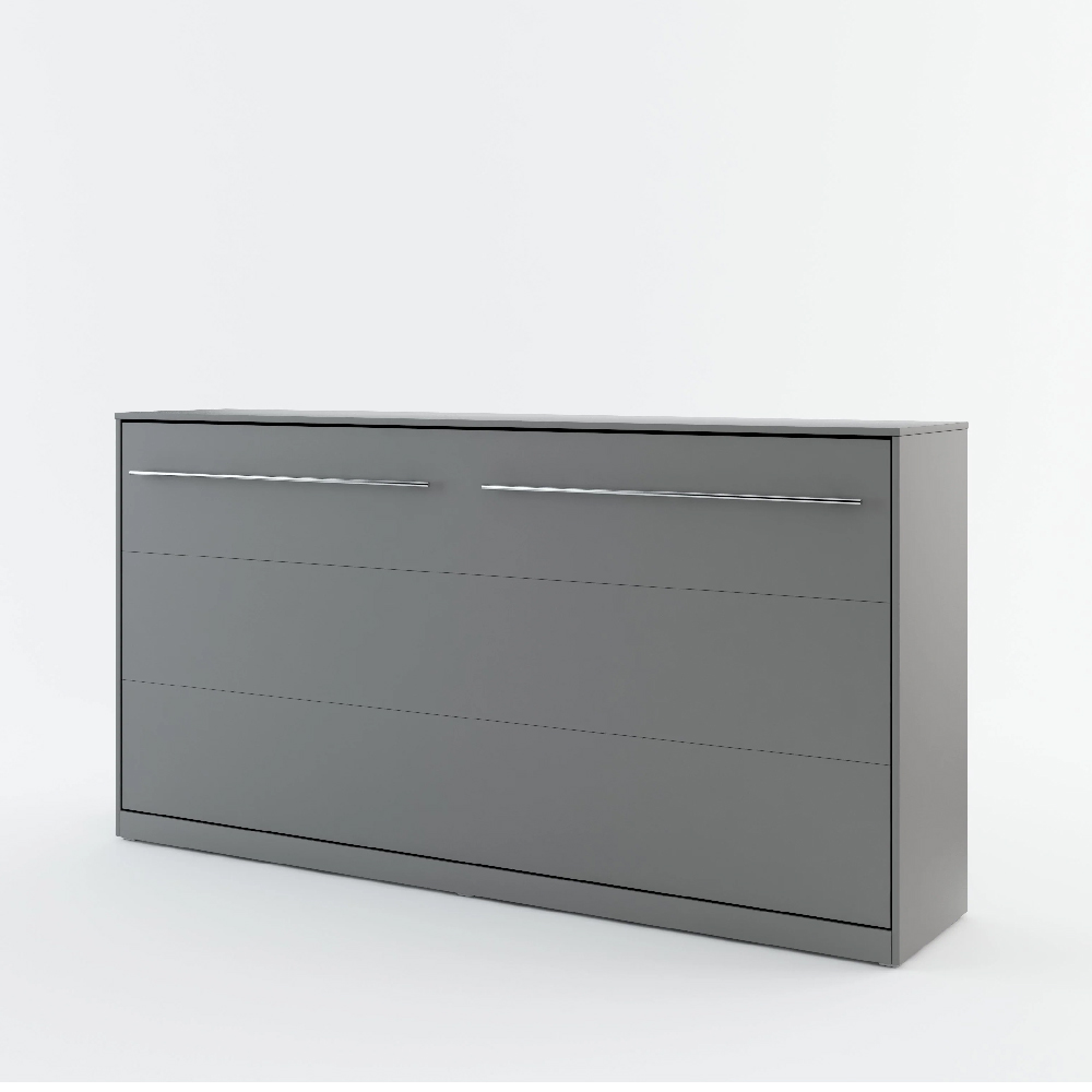 Read more about Cadott wooden horizontal wall single bed in matt grey