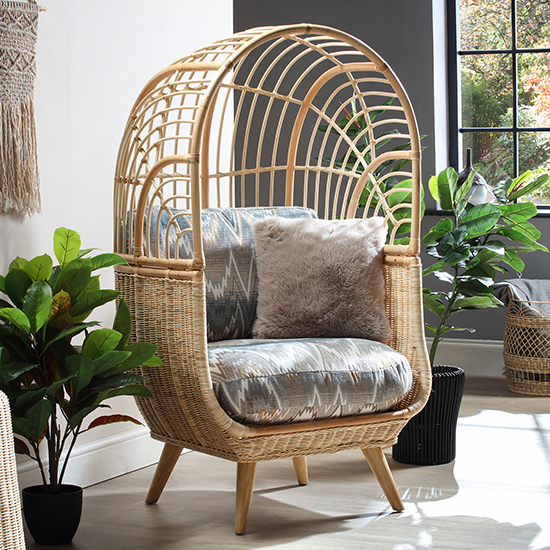 Read more about Cainta rattan armchair with alpine seat cushion