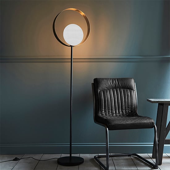Read more about Cal floor lamp in brushed nickel and matt black