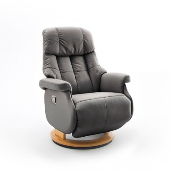 Read more about Calgary comfort leather relaxer chair in grey and natural