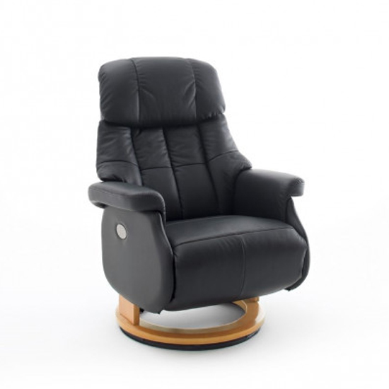 Calgary Leather Electric Relaxer Chair In Black And Natural | Sale