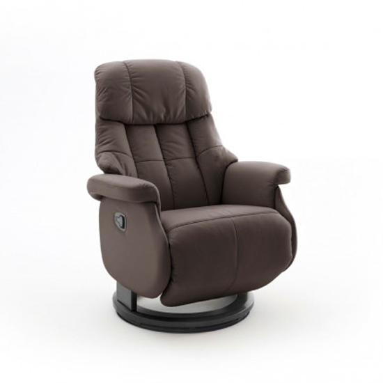 Product photograph of Calgary Leather Electric Relaxer Chair In Brown And Black from Furniture in Fashion
