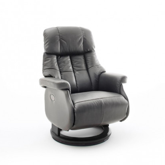 Product photograph of Calgary Leather Electric Relaxer Chair In Grey And Black from Furniture in Fashion