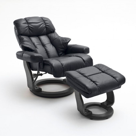 Read more about Calgary relaxer chair in black with footstool