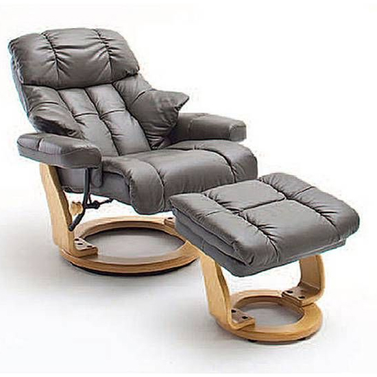 Read more about Calgary relaxer chair in grey and natural with footstool