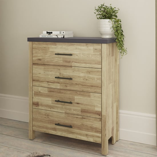 Read more about Calgary wooden chest of 4 drawers in oak