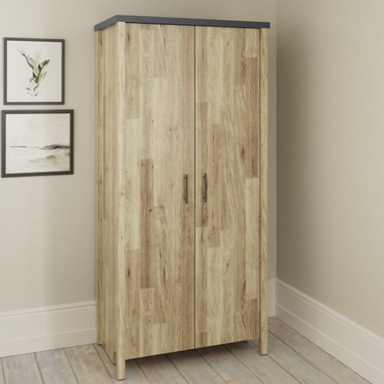 Product photograph of Calgary Wooden Wardrobe With 2 Doors In Oak from Furniture in Fashion